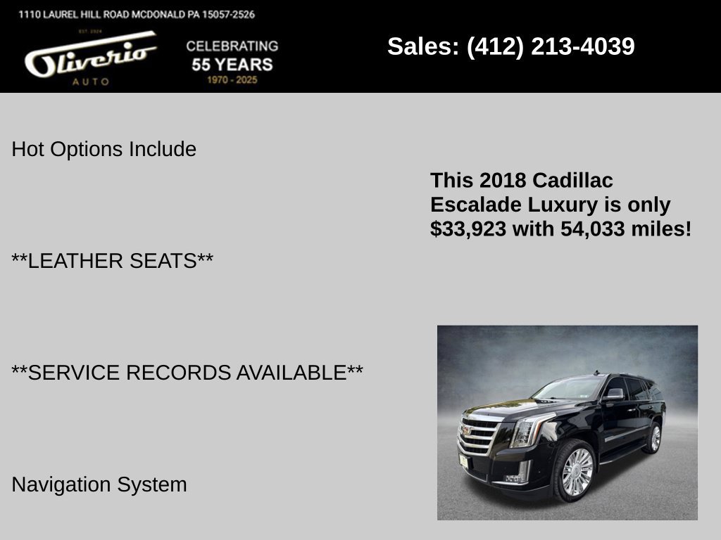 Used 2018 Cadillac Escalade Luxury AWD/4WD image 5
