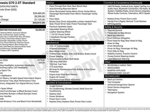 Used 2023 Genesis G70 2.0T w/ Sport Prestige Package image 29