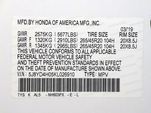 Certified 2019 Acura MDX A-Spec AWD/4WD image 40