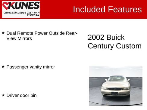 Used 2002 Buick Century Custom w/ Custom Premium Pkg FWD image 3
