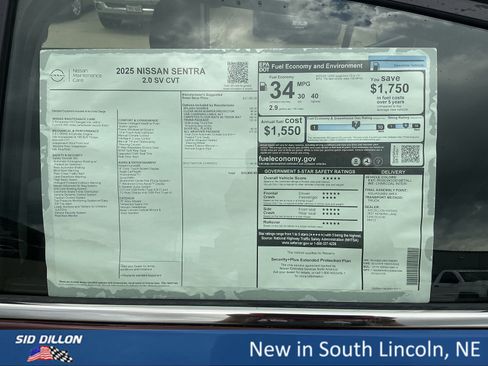 New 2025 Nissan Sentra SV w/ All-Weather Package image 13