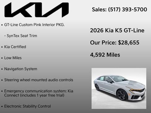 Used 2026 Kia K5 GT-Line w/ GT-Line Red Interior Package FWD image 7