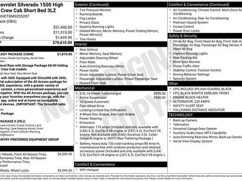 Used 2021 Chevrolet Silverado 1500 High Country w/ Technology Package AWD/4WD image 12