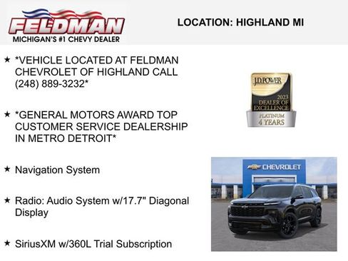 New 2026 Chevrolet Traverse RS w/ LPO, Floor Liner Package image 3