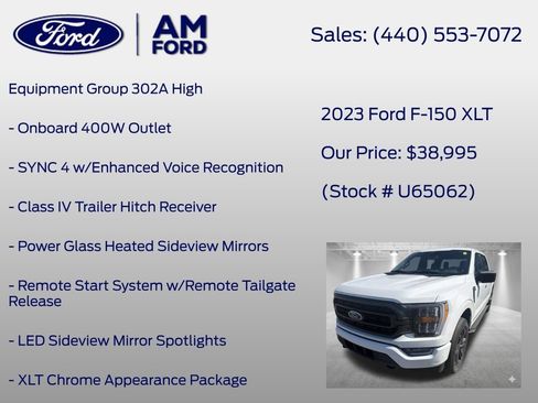 Used 2023 Ford F150 XLT w/ Equipment Group 302A High AWD/4WD image 7