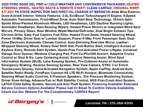 Used 2020 Ford Edge SEL w/ Convenience Package FWD image 2