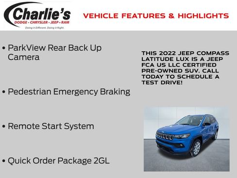 Certified 2022 Jeep Compass Latitude image 13