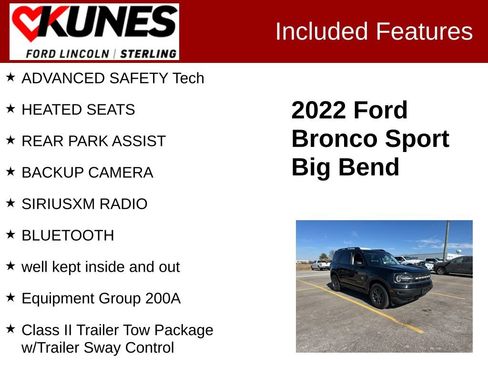 Used 2022 Ford Bronco Sport Big Bend w/ Convenience Package image 2