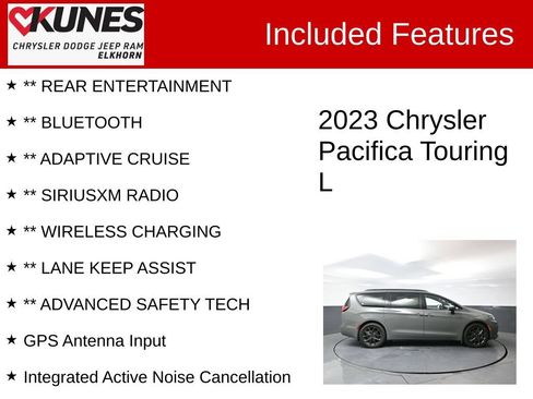 Used 2023 Chrysler Pacifica Touring-L w/ Uconnect Theater Family Group AWD/4WD image 4