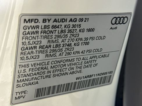 Used 2022 Audi RS Q8 w/ Luxury Package AWD/4WD image 27