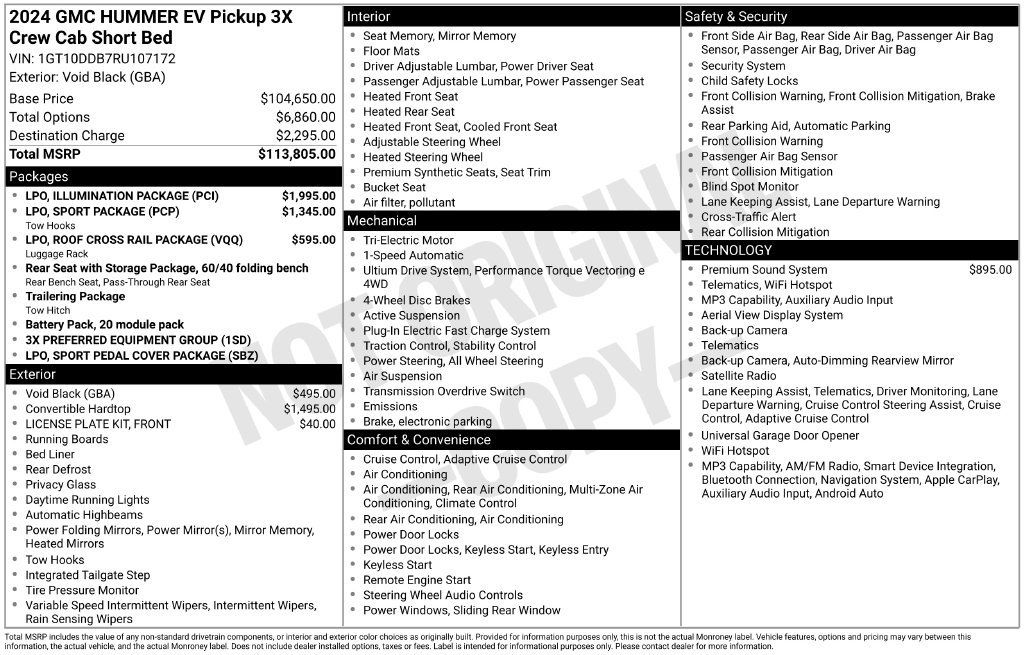Used 2024 GMC Hummer EV 3X w/ LPO, Illumination Package AWD/4WD image 3
