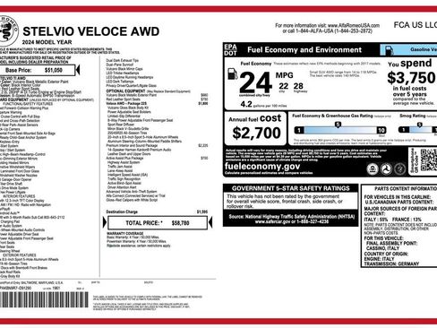 Used 2024 Alfa Romeo Stelvio Veloce AWD/4WD image 2