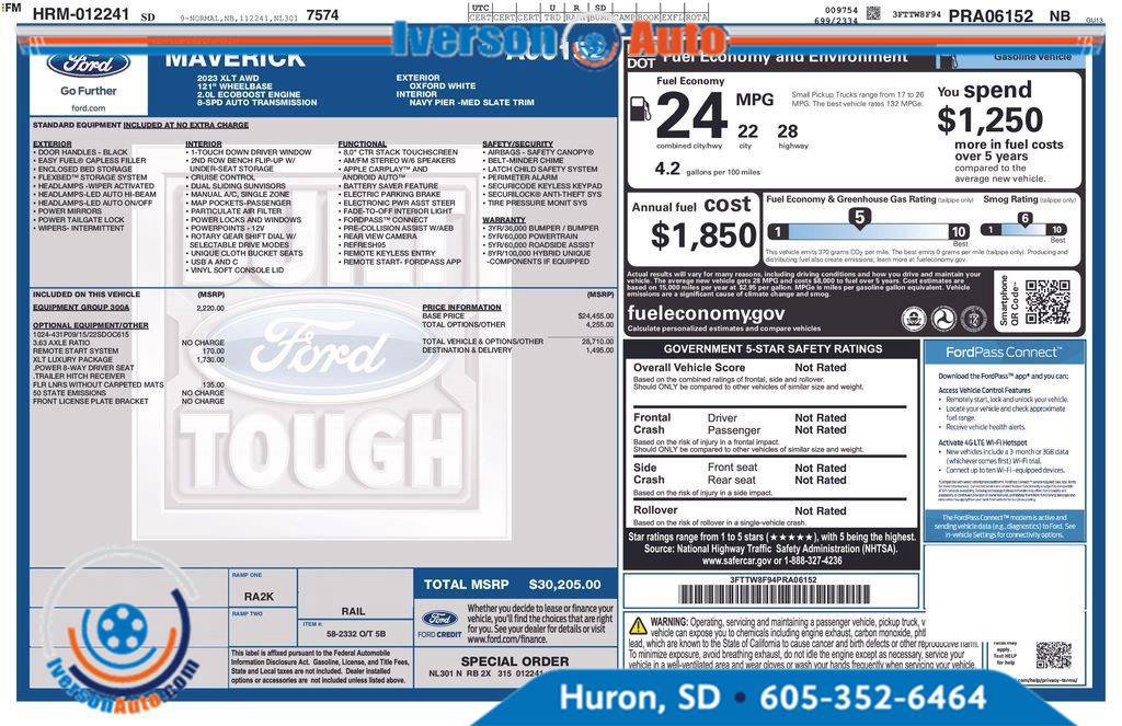Used 2023 Ford Maverick XLT w/ Equipment Group 300A Standard AWD/4WD image 4