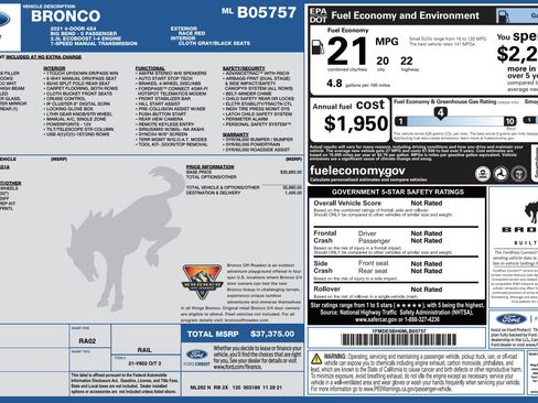 Used 2021 Ford Bronco Big Bend AWD/4WD image 4
