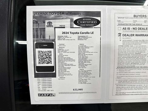Used 2024 Toyota Corolla LE w/ LE Convenience Package FWD image 13