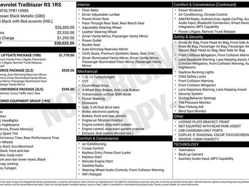 Certified 2023 Chevrolet TrailBlazer RS w/ Sun and Liftgate Package image 5