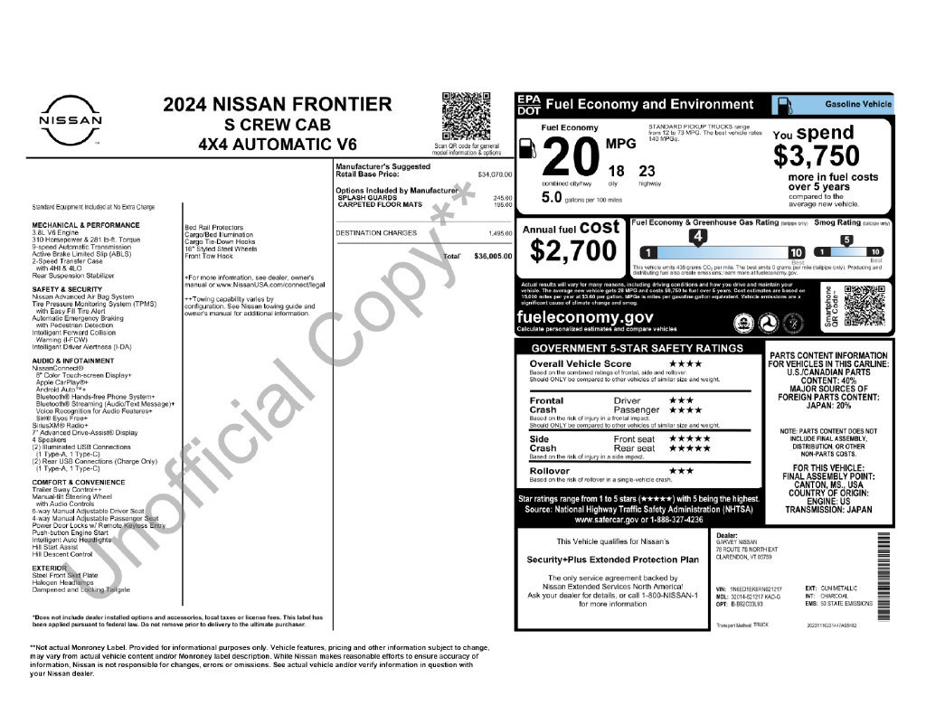 Used 2024 Nissan Frontier S AWD/4WD image 17
