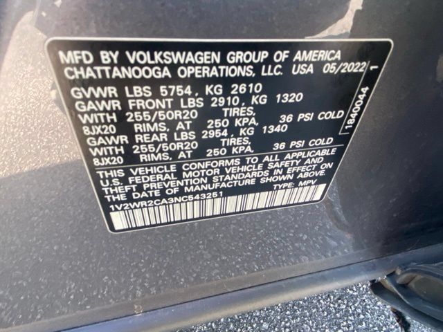 Used 2022 Volkswagen Atlas SE FWD image 12