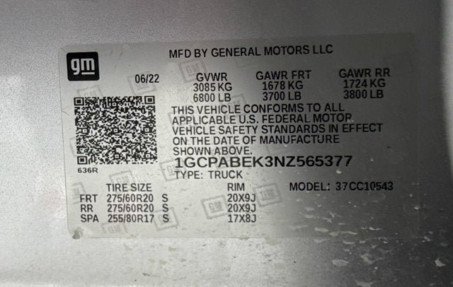 Used 2022 Chevrolet Silverado 1500 Custom w/ LPO, Dark Essentials Package RWD image 13