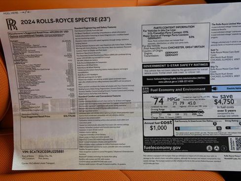 Certified 2024 Rolls-Royce Spectre w/ Spectre Launch Package AWD/4WD image 26