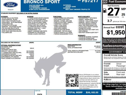 New 2025 Ford Bronco Sport Big Bend w/ Convenience Package image 2