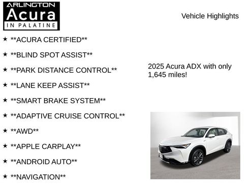 Certified 2025 Acura ADX A-Spec image 7