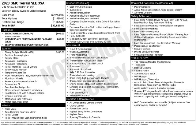 Used 2023 GMC Terrain SLE w/ Elevation Edition FWD image 12