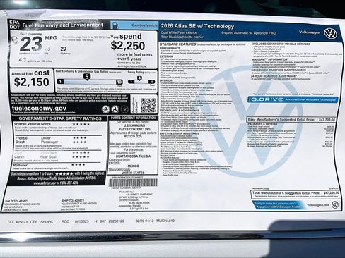 New 2026 Volkswagen Atlas SE image 18
