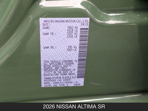 New 2026 Nissan Altima 2.5 SR FWD image 26