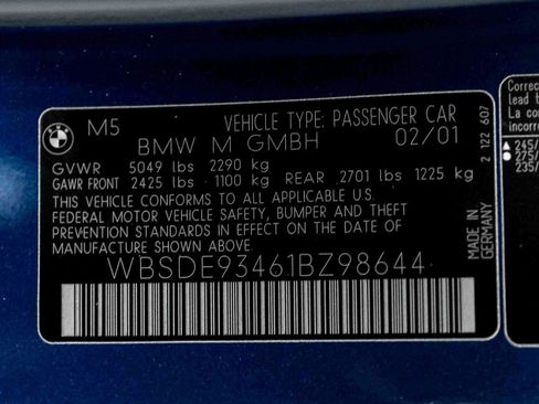 Used 2001 BMW M5 RWD image 99