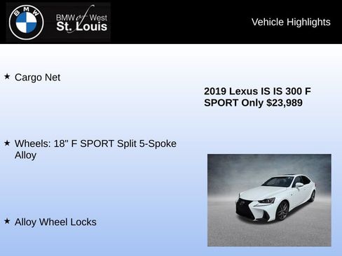 Used 2019 Lexus IS 300 F Sport w/ F Sport Package RWD image 32