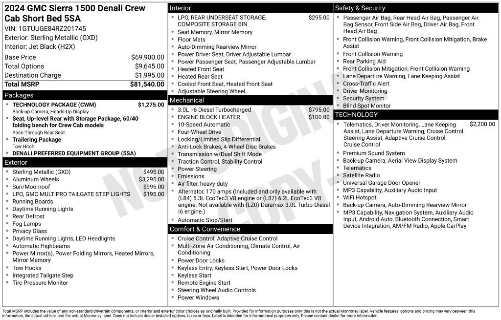 Certified 2024 GMC Sierra 1500 Denali w/ Technology Package AWD/4WD image 50