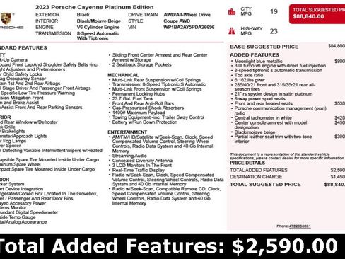 Used 2023 Porsche Cayenne Platinum Edition image 3