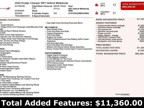 Used 2022 Dodge Charger SRT Hellcat w/ Harman/Kardon Audio Group image 3