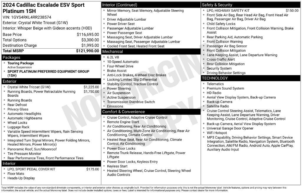 Used 2024 Cadillac Escalade ESV Sport Platinum AWD/4WD image 5
