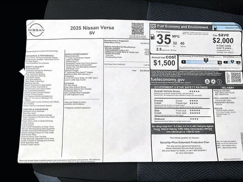 Used 2025 Nissan Versa SV w/ Trunk Package FWD image 21