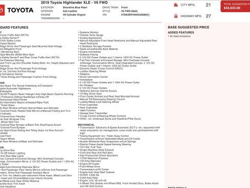 Used 2019 Toyota Highlander XLE image 3