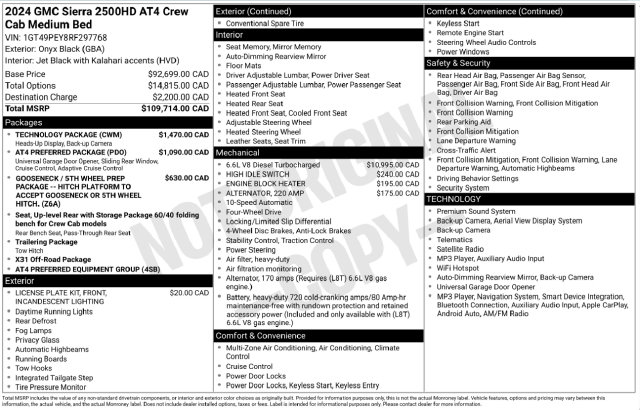 Used 2024 GMC Sierra 2500 AT4 w/ Technology Package AWD/4WD image 2