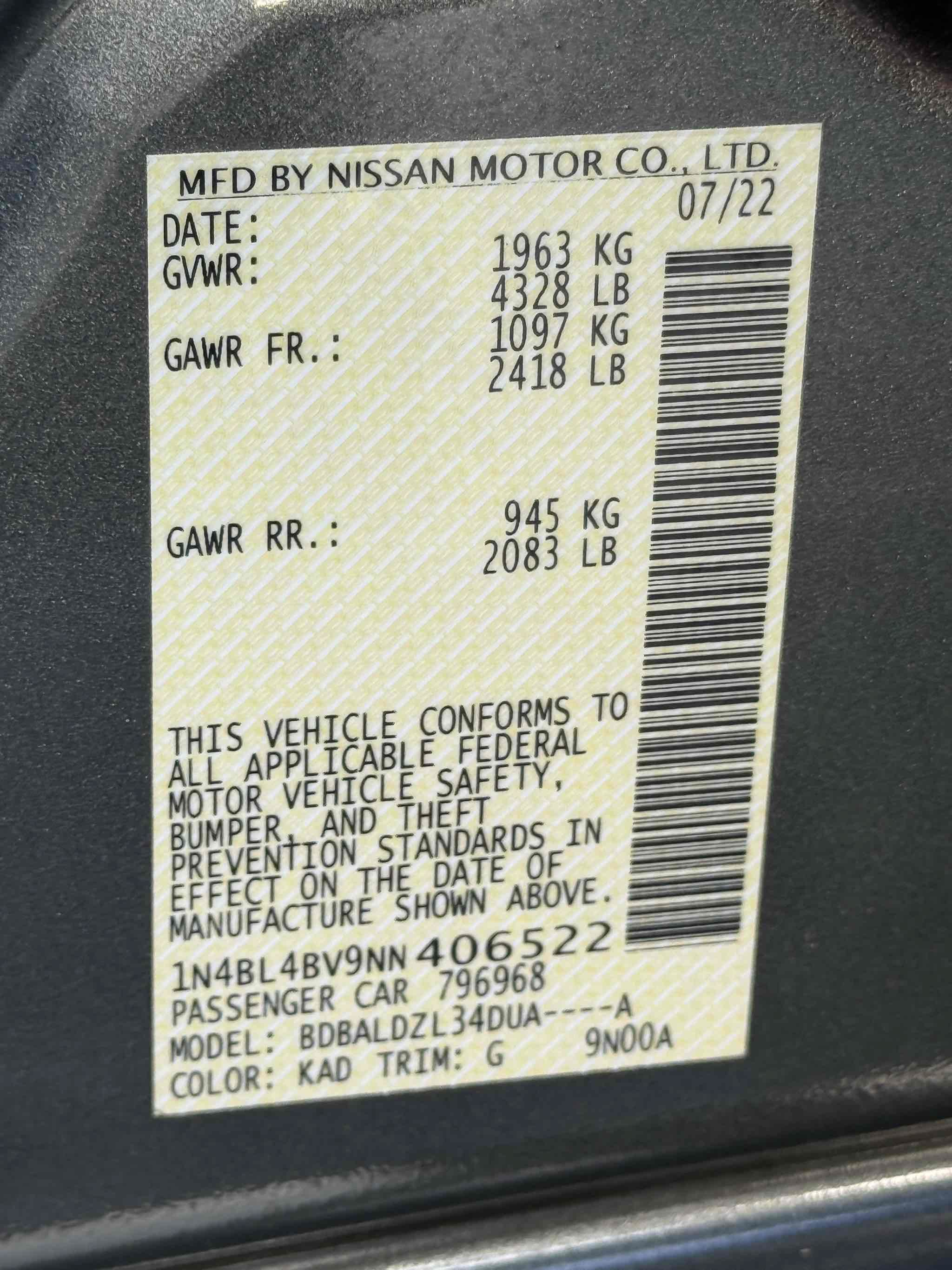 Used 2022 Nissan Altima 2.5 S FWD image 96
