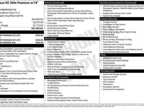 Used 2024 Lexus RZ 300e Premium w/ Accessory Package (Z1) image 57