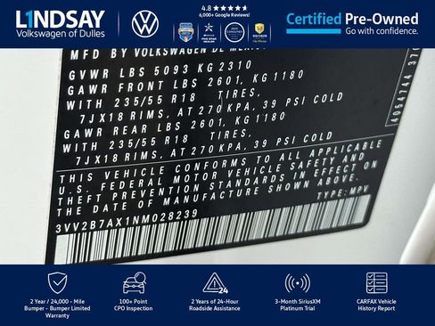 Certified 2022 Volkswagen Tiguan SE w/ Panoramic Sunroof Package image 26