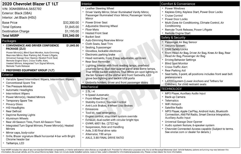 Certified 2020 Chevrolet Blazer LT FWD image 33