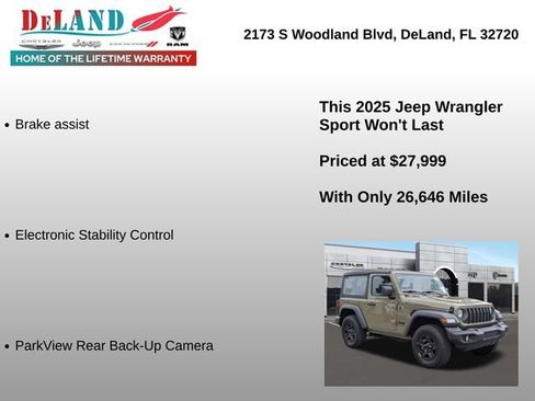 Used 2025 Jeep Wrangler Sport AWD/4WD image 6