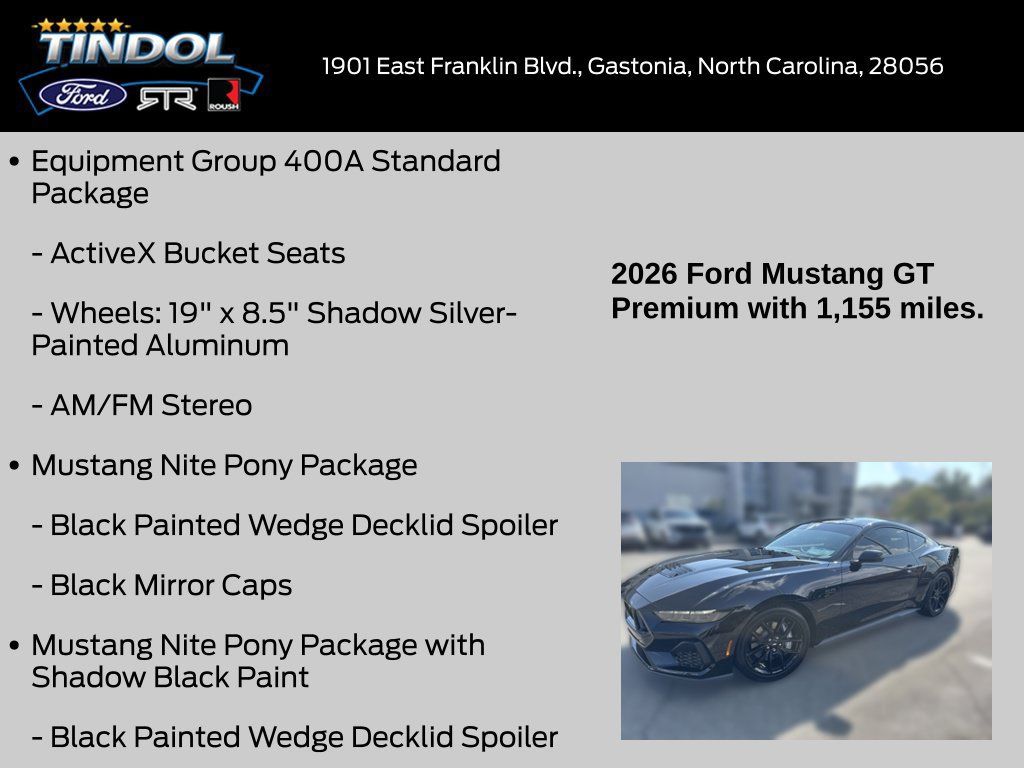 Used 2026 Ford Mustang GT Premium w/ Mustang Nite Pony Package RWD image 13