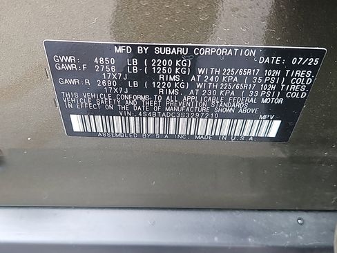 Certified 2025 Subaru Outback Premium image 7