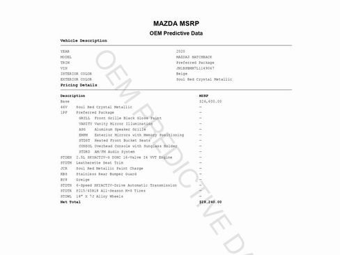 Used 2020 MAZDA MAZDA3 AWD Hatchback w/ Preferred Pkg image 2