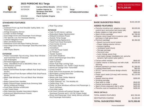 Used 2023 Porsche 911 Targa 4S w/ Premium Package AWD/4WD image 5