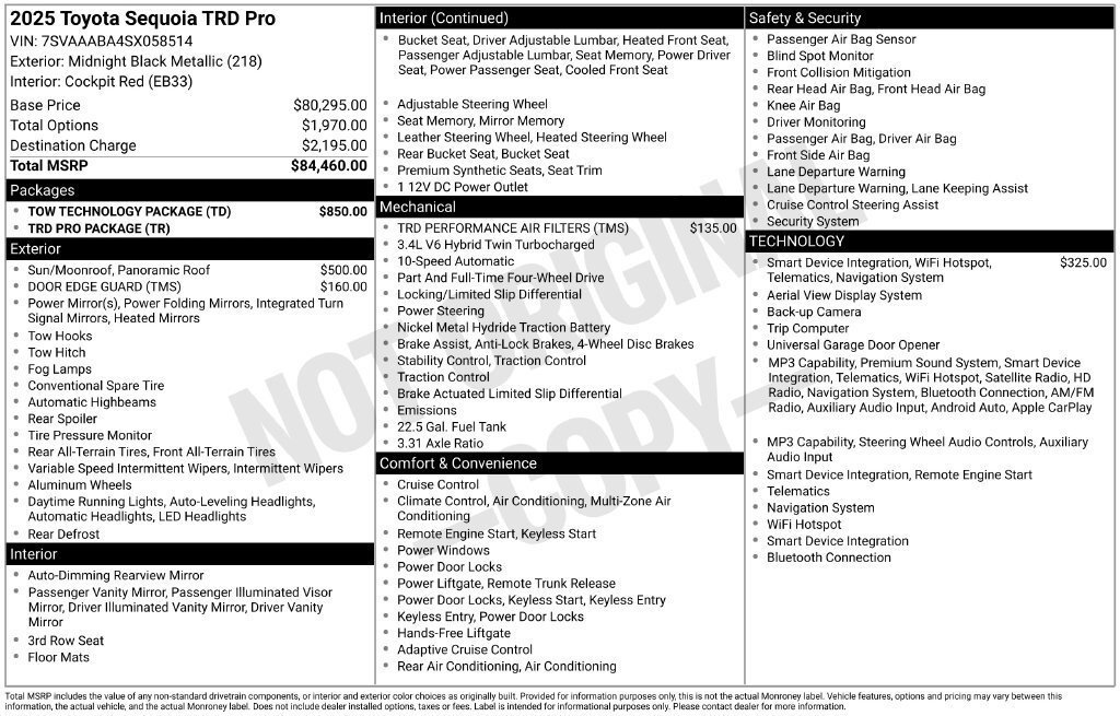 Certified 2025 Toyota Sequoia TRD Pro w/ Tow Technology Package AWD/4WD image 64