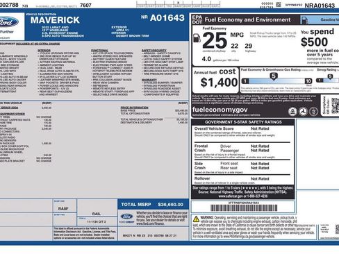 Used 2022 Ford Maverick Lariat w/ Lariat Luxury Package AWD/4WD image 3