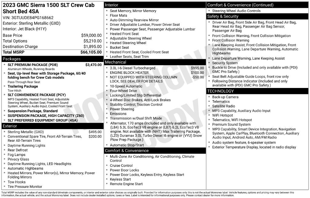 Used 2023 GMC Sierra 1500 SLT w/ SLT Premium Package AWD/4WD image 3